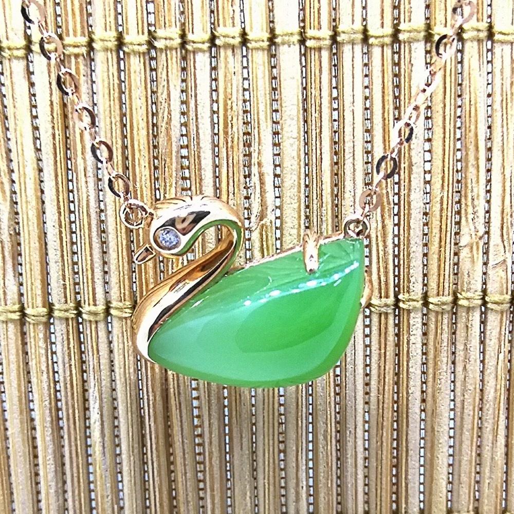 金750和田玉（碧玉）套链